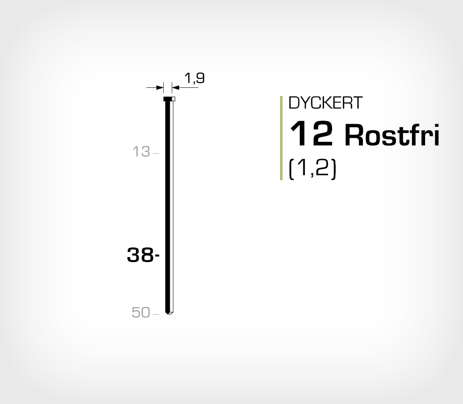 Dyckert rostfri 12/38 SS (SKN 12-38 SS)