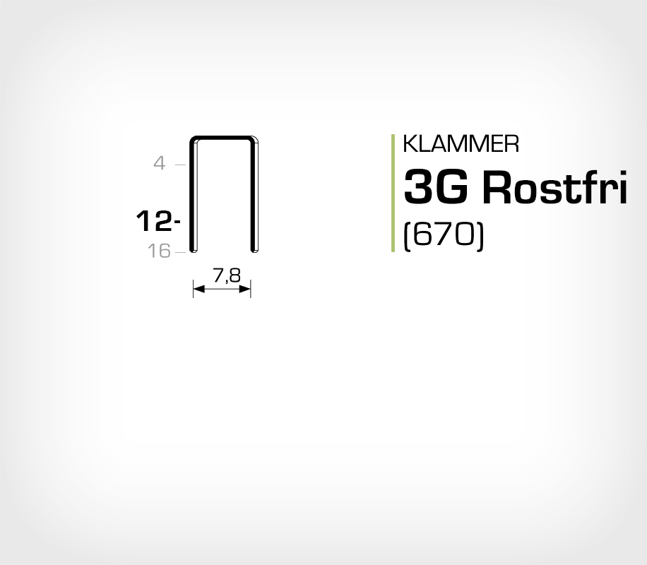 Klammer 3G/12 SS Rostfri (670-12 SS)