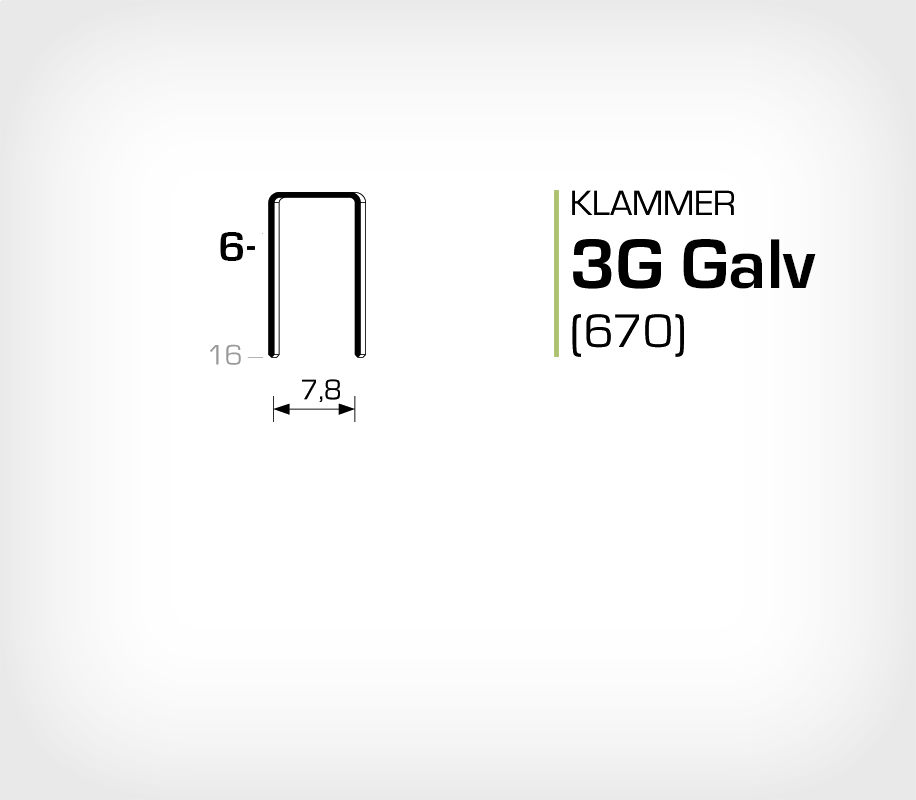 Klammer 3G/6 Elförzinkad Galv (670-06)