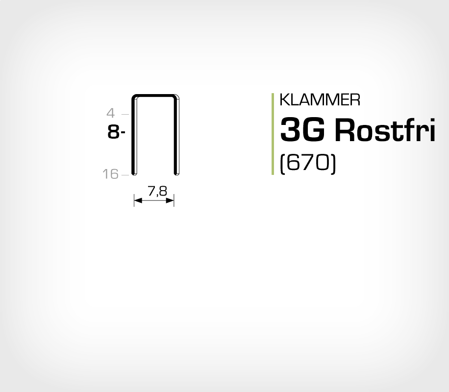  Klammer 3G/8 SS Rostfri (670-08 SS)