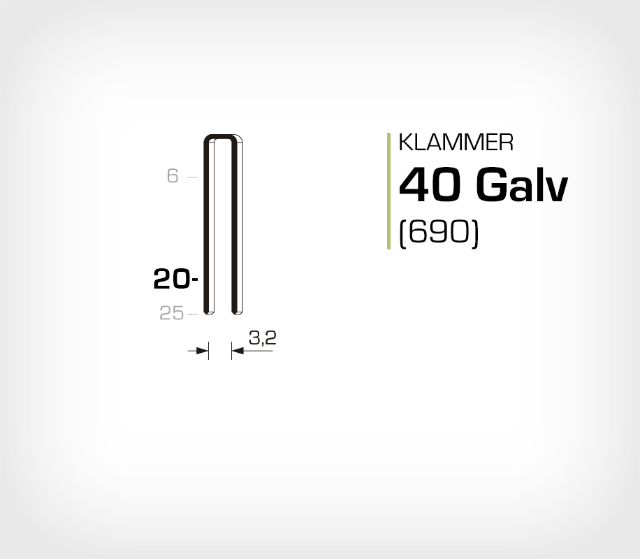 Klammer 40/20 Elförzinkad Galv (690-20)
