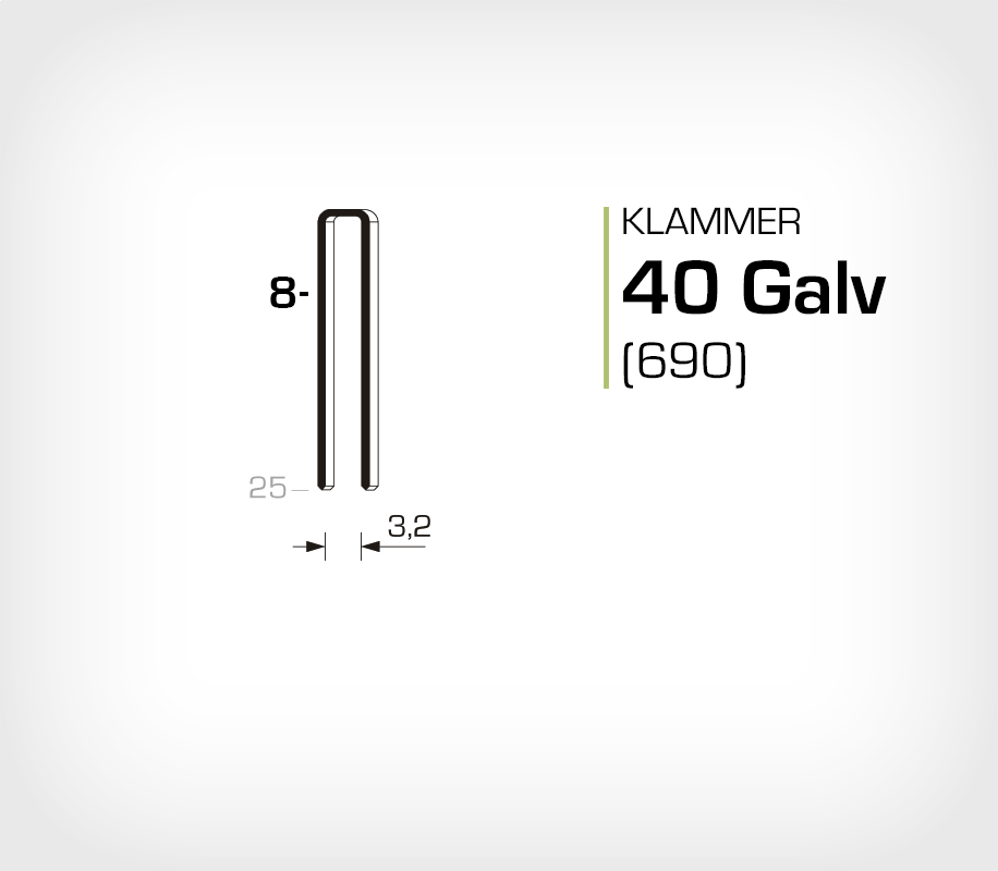 Klammer 40/8 Elförzinkad Galv (690-08)