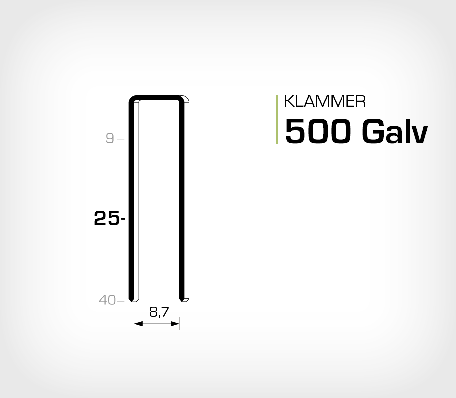 Klammer 500/25 Elförzinkad Galv (HK525)