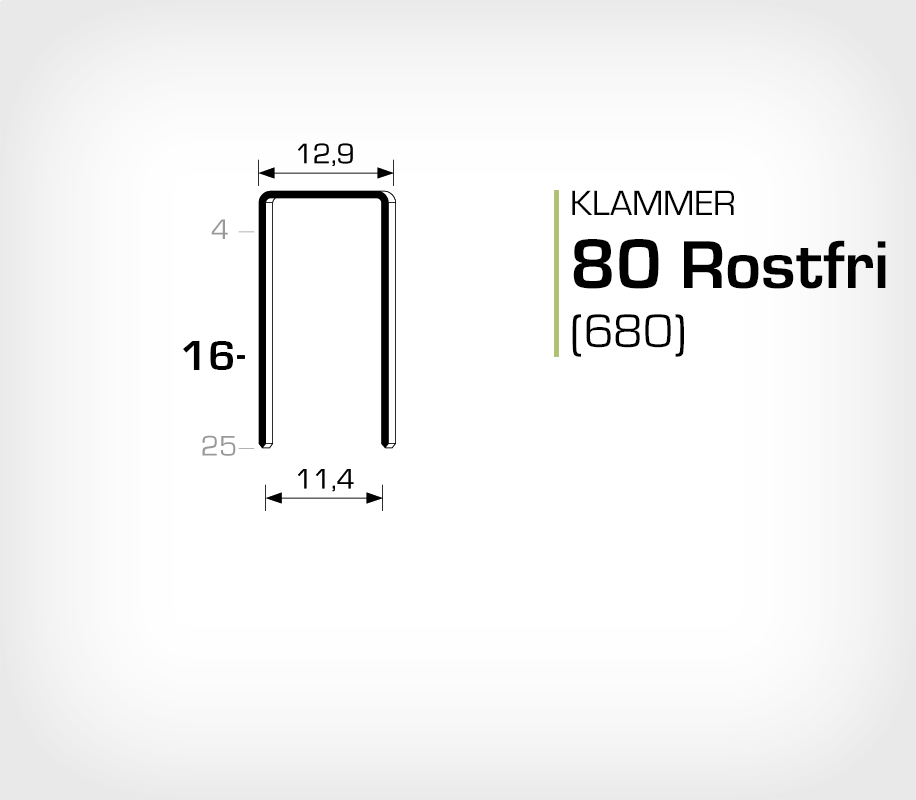 Klammer 80/16 SS (Rostfri)