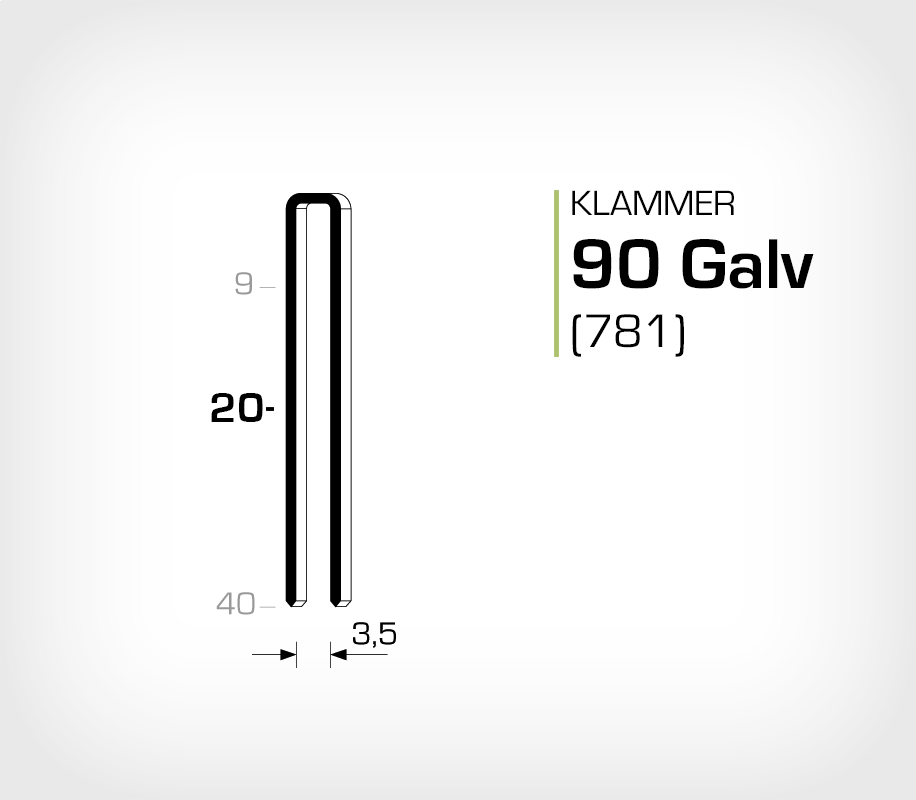 Klammer 90/20 Galv - Elförzinkad (781-20)
