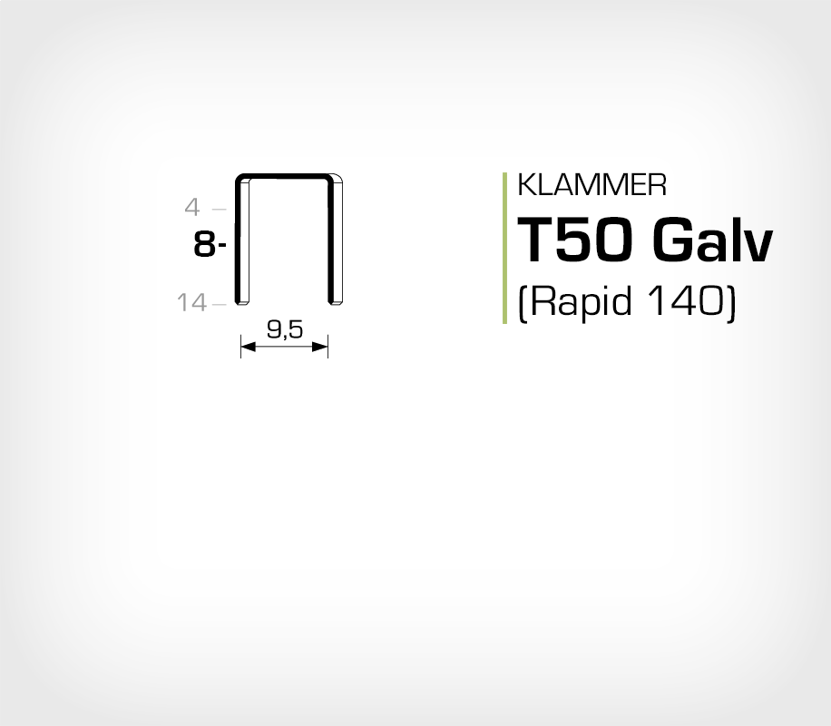 Klammer T50/8 Galv (140-8) - OMER