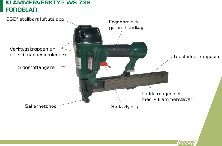 Klammerpistol WS.738 för WS klammer